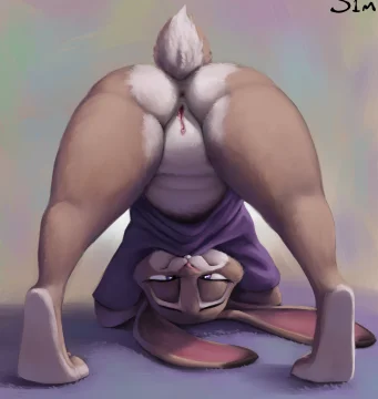 Judy Hopps desnuda con el trasero hacia arriba