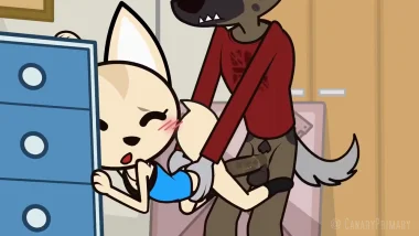 Fenneko casi no puede con la enorme verga de Haida